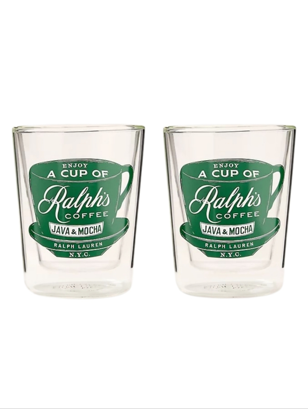 Ralph Lauren Latte Glasses - Set of 2